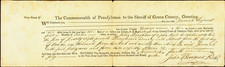 PA WAYNESBURG(H) Greene County Pennsylvania Warrant of Arrest July 4, 1797 picture