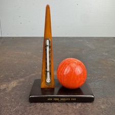 VTG 1939 New York World's Fair Bakelite Thermometer Amber Brown Art Deco picture