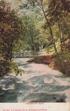 MINNEHAHA CREEK GLEN SHOWING BRIDGE POSTCARD MINNEAPOLIS MN MINNESOTA 1907 picture