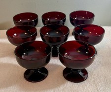 VTG Anchor Hocking Royal Ruby Red Dessert Cups. *** picture