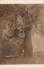 Woman Playing Guitar Early Selfie? 1910s RPPC Photo Postcard COPY picture