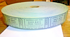 original Vintage roll 1975 Chippewa Lake Park Skee-ball Prize redemption tickets picture