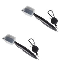2 Pack Golf Club Groove Brush Cleaner Retractable Nylon Black Grey Same Day 🚛✅ picture