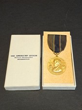 Vintage American Legion Oratory Award Medal Ribbon Bronze, New-Old-Stock in Box picture