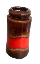 Vintage Scheurich Keramik West Germany Vase #209-18 1955Brown/Orange picture