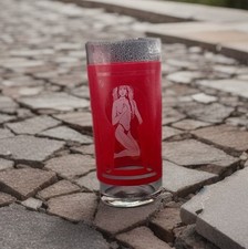 Vintage 1980's Key Hole Club Pretty Woman Drinking Glass picture