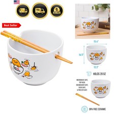 Sanrio Gudetama Lazy Egg Poses Top Ramen Nissin Top Ramen Ceramic Ramen Noodl... picture