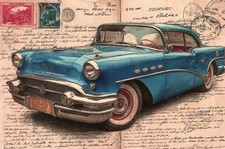 1955 Buick Roadmaster Riviera, Illustration (Address side blank) --New POSTCARD picture