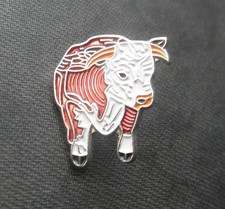 HEREFORD BULL COW CATTLE LAPEL PIN BADGE 7/8 INCH picture