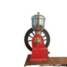 Vintage Elma Big Wheel Coffee Grinder Red cast iron drawer 12