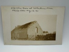 1911 Old Stone Barn Netherbauer House RPPC Thatch Roof Rural Scotland Postcard picture
