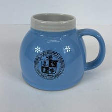 Vintage Virginia Tech Ceramic Coffee Mug Blue Wide Base Travel Cup Nonslip VT picture