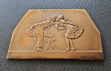 Antique Karl Perl Austrian Bronze Relief Plaque, 