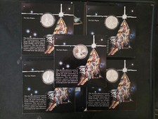 Set 5 Coins 1987 RITIES STAR WARS 10th Anniversary .999 1 Ounce Silver Coin picture