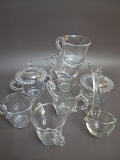Imperial Candlewick  3cups, 2 Lidded Jars, Ladle, 1 Sugar & A Sugar Creamer Set picture
