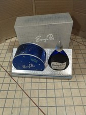 Evening In Paris Vintage Bourjios Perfume Talcum Cobalt Blue Gift set silverbox picture