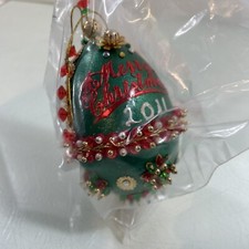 (# 104) Vintage Sequin Beaded Push Pin (Hand Made) Christmas Ornaments picture