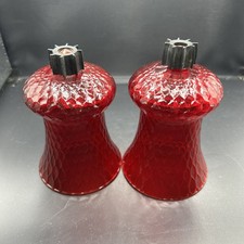 2 Vtg Home Interior Homco Red HONEYCOMB Peg Votive CUPS Candle Holders picture