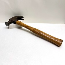 VTG Dunlap 16oz Curved Claw Hammer Barrel Nose Head Replaced Hickory Handle USA picture