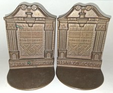 DEERFIELD ACADEMY, MA Massachusetts Bookends heavy cast iron - Deerfield Academy picture
