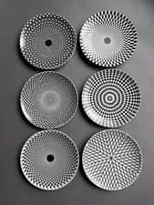 Fornasetti EGOCENTRISMO PLATES (SET OF 6) Piero Fornasetti, Italy Mint w/ Box picture