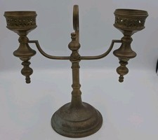VTG Antique Chamber Candle stick Holder w/Swirl Handle Candelabra Solid GATCO picture