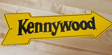 Kennywood Yellow Arrow-Shaped Metal Sign Amusement Park Collectible picture