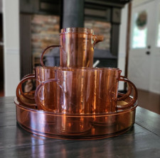 Dansk Gunnar Cyren Amber Lucite Plastic 9 Piece Entertaining Set picture