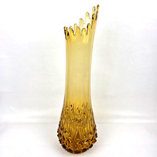 Vintage L.E. Smith Amber Swung Floor Vase 21.5