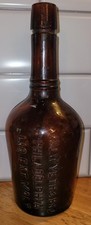 Antique JNO Wyeth & Bro Embossed Glass Bottle Liq Ext. Malt Philadelphia Amber picture