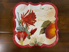 Grassland Roads Amaryllis Christmas Holiday Serving Appetizer Plate picture