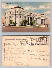 St. Louis, MO-Missouri, U.S. Post Office Column Front c1943 Vintage Postcard picture