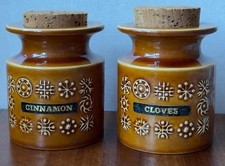 Vintage Portmeirion Totem Spice Jars Cinnamon Cloves Pair Susan Williams-Ellis picture