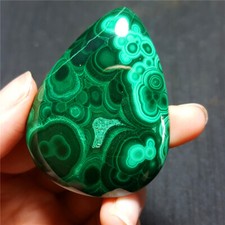 AAA 43.6g Natural Polished Malachite Pear Cabochon Gemstone Congo Africa  K53 picture