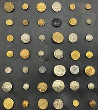 VTG Railroad Uniform Button Lot 42 Mixed Railroads Pullman Katy CP RR Backmarks picture