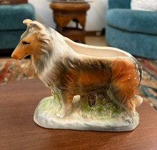Vintage 1960s RELPO Lassie Collie Dog Planter Pen Holder Statue Figurine Japan picture
