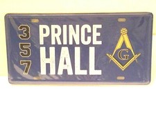 Blue Masonic Prince Hall 357 License Plate - NEW Sealed - Mason Square picture