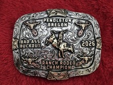 BULLRIDER☆2026☆ RODEO X~TREME CHAMPION☆Pendleton Oregon☆TROPHY BUCKLE☆Rare☆787 picture