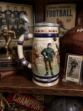Vintage Avon Football Beer Stein 1983 Brazil Pewter Lid Sports Collectible picture