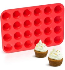 Silicone Muffin Pan Mini 24 Cups Cupcake Pan Nonstick BPA Free Silicone Baking picture