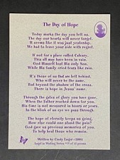 “ The Day Of Hope “ Religious Inspirational Sympathy Poem 3x4” Postcard picture