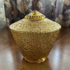Vintage Mid-Century 3-1/8” Fitter Amber Glass Textured Pebble Light Shade Globe picture