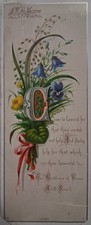 1870s-80s Victorian Bookmark FLORAL Shakespeare picture