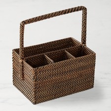 Southern Living Nito Woven Wicker Utensil Caddy & Flatware Holder picture