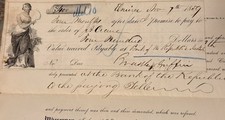 1859 Signed Protested Note: Bank of the Republic NYC - Jonathan S. Ely Notary picture