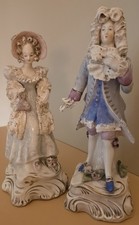 Vintage 1940s Cordey Porcelain Figurine Pair - Models 5042 & 5086 - Courting... picture