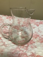 Vintage Handblown Small Glass Pitcher w/ Handle picture