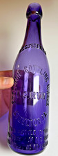 RARE E Irvin Steelton Pennsyanvlia PA Amethyst Blob Top Bloptop Bottle Purple picture