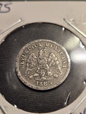 1885-HoM.902.7 MEXICO 10 CENTAVOS HERMOSILLO MINT-SILVER COIN-MINTAGE=20,000 picture