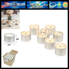 Stonebriar 100 Pack Unscented 8 Hour Extended Burn Time Tea Light Candles, White picture